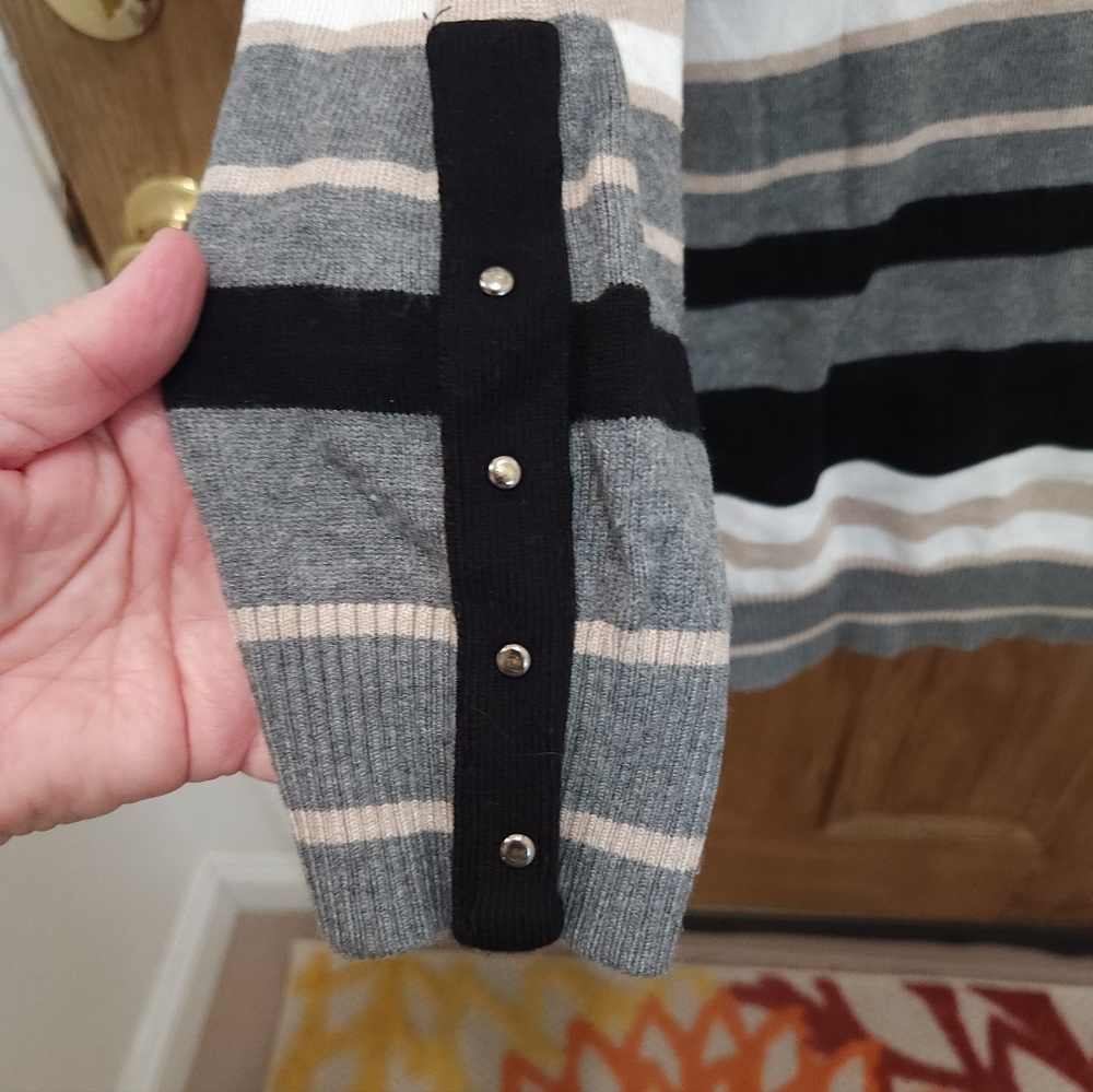 Joseph Gray and Black Striped Sweater - Picture 4 of 6